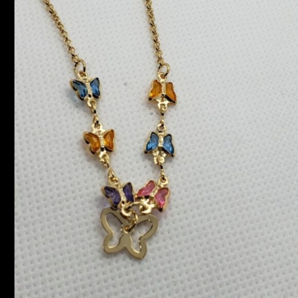 Brand New Brazilian 18k Gold Filled Butterflies Anklet - Picture 3 of 3